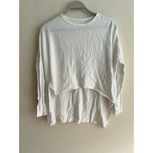 Urban Outfitters Out From Under High Low White Long Sleeve Oversized Top Size XS